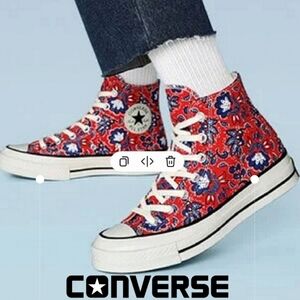CONVERSE Chuck Taylor All Star Paisley Floral Ox High Top Sneakers